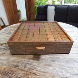 กระดานหมากรุกไทยไม้สักมีลิ้นชัก