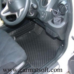 พรมปูพื้นรถยนต์Honda jazz ปี2003-07 พรมกระดุม ฮอนด้าแจ๊ซ สีดำ เต็มคัน