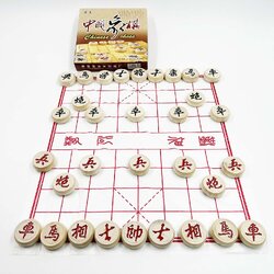 ชุดหมากรุกจีนตัวไม้ยูคาลิปตัสเบอร์40 ขนาด3.5cm.พร้อมกระดานกระดาษ