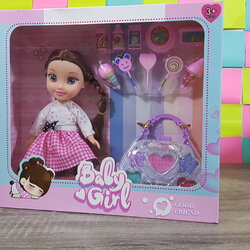 ตุ๊กตาเด็กผู้หญิง+กระเป๋าแต่งหน้า (No.HL-1)