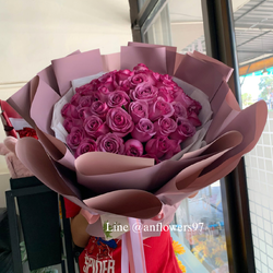 ช่อกุหลาบม่วง50ดอก