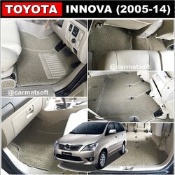 พรมดักฝุ่นไวนิลTOYOTA INNOVA ปี2005-14 สีครีม เข้ารูป เต็มคัน