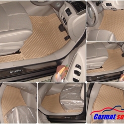 พรมปูพื้นรถยนต์NISSAN SYLPHY พรมลายกระดุม สีครีม เต็มคัน