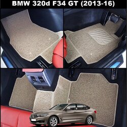 พรมดักฝุ่นไวนิลรีดขอบ BMW 320d F34 GT (2013-16) พรมดักฝุ่นในรถ สีครีม เกรดA เข้ารูป ตรงรุ่น (5ชิ้น)