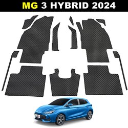 พรมปูพื้นรถยนต์ MG3 HYBRID 2024 พรมกระดุม เอ็มจี3 สีดำ เข้ารูป ในรถ เต็มคัน