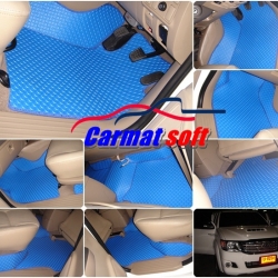 พรมปูพื้นรถยนต์TOYOTA VIGO 4D วีโก้ 4ประตู พรมลายกระดุม สีน้ำเงิน เต็มคัน