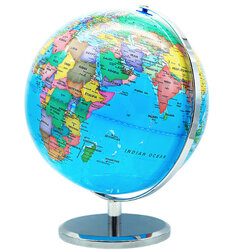 ลูกโลกPVCฐานและแกนเหล็กแบบมีไฟและไม่มีไฟ ภาษาอังกฤษ