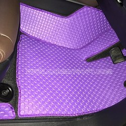 พรมปูพื้นรถยนต์ FORTUNER 2015-21 ลายกระดุม สีม่วง เต็มคัน