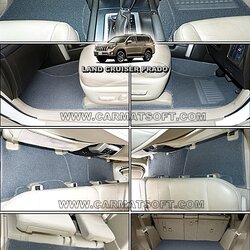 พรมดักฝุ่นไวนิลTOYOTA LAND CRUISER PRADO สีเทา เต็มคัน เข้ารูป ตรงรุ่นรถ