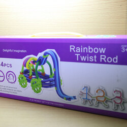 ชุดตัวต่อแท่งบิดสายรุ้ง