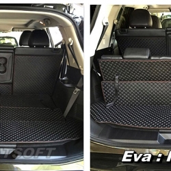 แผ่นปูท้าย ชุดปิดเบาะหลัง NISSAN X-TRAIL 2015-19 พรมลายกระดุม 7ชิ้น