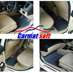 พรมปูพื้นรถยนต์HONDA CIVIC FB ปี2012-16 พรมลายกระดุม สีเทา เต็มคัน