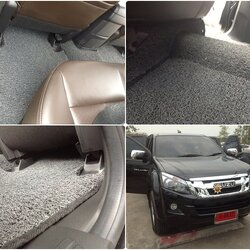 พรมดักฝุ่นไวนิล ISUZU DMAX 4ประตู 2012-18 สีเทาขอบดำ เข้ารูป เต็มคัน