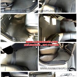 พรมปูพื้นรถยนต์ VIGO 4 ประตู ลายกระดุม สีดำ เต็มคัน พื้นเรียบ+ตีนตุ๊กแก