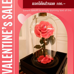 กุหลาบอมตะ กุหลาบในโหลแก้ว สีชมพูสม็อค กุหลาบโฉมงามกับเจ้าชายอสูร กุหลาบbeauty and the beast