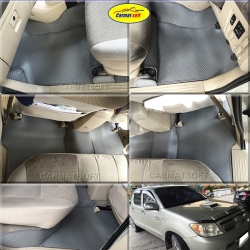 พรมกระดุมเม็ดเล็ก TOYOTA VIGO 4ประตู สีเทา เต็มคัน เข้ารูป ตรงรุ่น