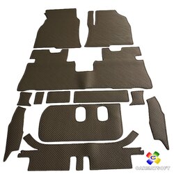 ยางปูพื้นรถยนต์ CAPTIVA 2007-2016 รุ่น MINI MAT กระดุมเม็ดเล็กสีน้ำตาล+ปิดเบาะเเถว3