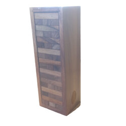 เกมตึกถล่มแบบไม้ เจงก้า jenga ไซส์กลาง M (ขนาดสูง 24 cm.) เกมดึงไม้ คอนโดไม้ เกมตึกไม้