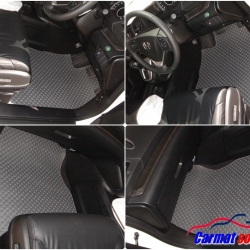 พรมปูพื้นรถยนต์ HONDA CR-V G4 ปี2013-16 พรมลายกระดุม สีเทา เต็มคัน รวมแผ่นท้าย