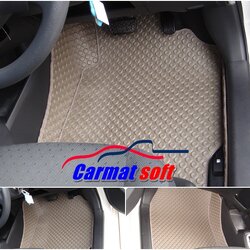 พรมปูพื้นรถยนต์Toyota yaris ปี2006-12 พรมลายกระดุม ครีม เต็มคัน