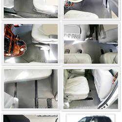 ยางปูพื้นรถยนต์ KIA CARNIVAL 2005-09 พรมกระดุมเล็ก สีเทา เต็มคัน เข้ารูป ตรงรุ่นรถ