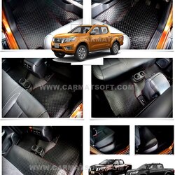 พรมปูพื้นรถยนต์ Nissan Navara NP 300 4ประตู ลายกระดุม เข้ารูป