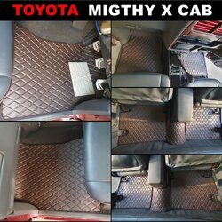 พรมปูพื้นรถยนต์ TOYOTA MIGTHY X CAB ลายไดมอนด์ สีกาแฟ เข้ารูป 5ชิ้น