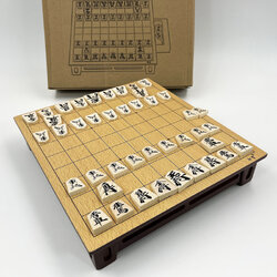 ชุดหมากรุกญี่ปุ่นโชกิกระดานไม้มีขาพร้อมตัวหมากไม้