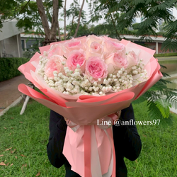 ช่อดอกกุหลาบชมพู