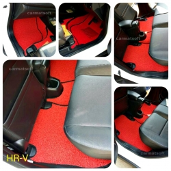 พรมดักฝุ่นไวนิล HONDA HR-V 2014-18 สีแดง เต็มคัน เข้ารูป 10ชิ้น