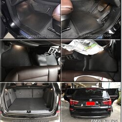 ยางปูพื้นรถยนต์ BMW X3 F25 รุ่น minimat กระดุมเม็ดเล็ก สีดำ +แผ่นปูท้าย (6 ชิ้น) พรมปูพื้นลายกระดุม bmw x3 f25 ตัดเข้ารูป สวยงาม ทนทานที่สุด ป้องกันน้ำ กันโคลน กันเปื้อนได้ดี ...ส่งฟรี