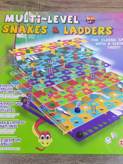 กระดานบอร์ดเกมบันไดงู3มิติขนาดใหญ่ เกมงูกตกบันได