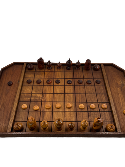 ชุดหมากรุกไทยกระดานไม้ช่อง 5.5x5.5ซม..พร้อมตัวหมากชุดคาณฑีวะ