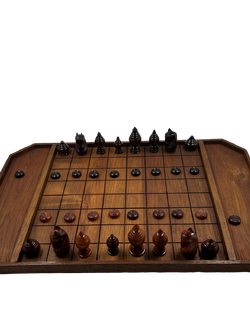 ชุดหมากรุกไทยกระดานไม้ช่อง 5.5x5.5ซม..พร้อมตัวหมากชุดพยุหคีรีไม้เนื้อแข็ง