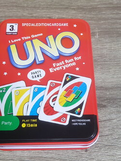 อูโน่กล่องเหล็กการ์ดกระดาษมันไซส์ปกติ (ขนาดการ์ด5.6x8.5 cm.)