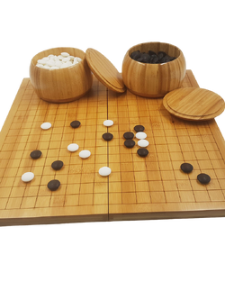 ชุดหมากล้อมกระดาน19x19เส้นพับได้หนา2cm.พร้อมเม็ดเมลามีนและโถหมากไม้Torreya