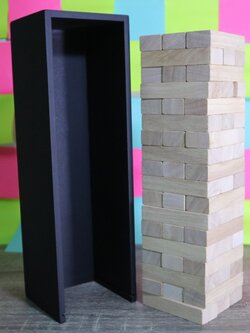 เกมตึกถล่มไม้ยางพาราขนาดใหญ่สูง 28 cm. (Rubber Wood Jenga L)