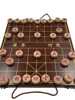 ชุดหมากรุกจีนกระดานไม้ พร้อมที่เก็บตัวหมาก และกระเป๋าสะพาย