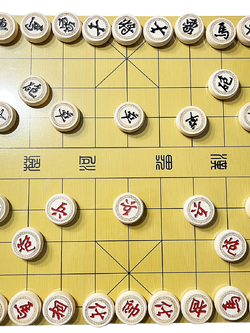 กระดานหมากรุกจีนกระดานไม้ไผ่พร้อมตัวหมากขนาด4.8 cm.ไม้เบิร์ชเบอร์#50