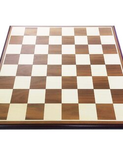 กระดานหมากรุกสากลไม้ช่องน้ำตาลขอบน้ำตาลเข้มขนาดมาตรฐานช่อง5x5 cm.เคลือบผิวอย่างดี