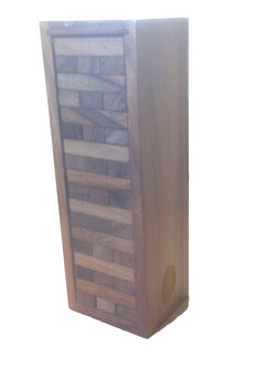 เกมตึกถล่มแบบไม้ เจงก้า jenga ไซส์กลาง M (ขนาดสูง 24 cm.) เกมดึงไม้ คอนโดไม้ เกมตึกไม้