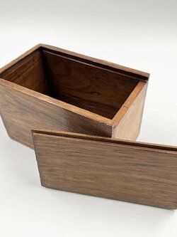 กล่องไม้เก็บตัวหมากรุกไทยแบบมีฝาเลื่อนขนาดเล็ก