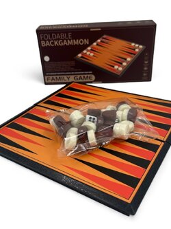 เกมกระดานแบ็กเกมมอนแม่เหล็กพับได้ขนาดเล็ก