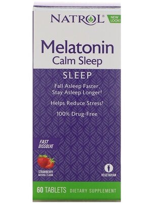 (Pre-order) Natrol Advanced Melatonin Calm Sleep Fast Dissolve Strawberry Flavor 60 Tablets