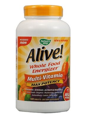 (Pre-order) Nature's Way Alive! Whole Food Energizer Multivitamin, No Iron, Tablets 180 ea