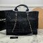 ORI หนังแท้ | Chanel Deauville Tote Bag กระเป๋าสะพายทรงโท้ทช้อปปิ้ง ใบใหญ่ ภายในโล่งกว้าง จุของได้เยอะ