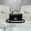 8" DIOR Mini Dior Ange Bag / Dior Clutch Bag Macrocannage CD clasp with white resin pearl กระเป๋าถือพร้อมสายสะพาย ประดับตัวล็อคมุก สวยงามเหนือกาลเวลา เกรดออริ 1:1