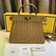 พร้อมส่ง 3 สี FENDI Peekaboo ISeeU Medium interlace leather bag กระเป๋าสะพายดีไซส์สาน ใช้ได้ 2 ด้าน 🧡 เกรดออริจินอล 1:1 สลับแท้