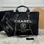 ORI หนังแท้ | Chanel Deauville Tote Bag กระเป๋าสะพายทรงโท้ทช้อปปิ้ง ใบใหญ่ ภายในโล่งกว้าง จุของได้เยอะ