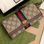 พรีเมี่ยมกิ๊ฟแท้ 100% 】GUCCI PRINT GG Unisex Wallet Crossbody With Chain กระเป๋าสตางค์ใบยาวคล้องไหล่หนังแท้ [Box set]